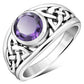 Amethyst Stone Celtic Knot Silver Ring