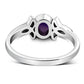 Thin Solid Silver Celtic Ring set w/ Amethyst Stone