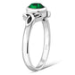 Thin Solid Silver Celtic set w/ Green CZ Ring