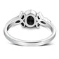 Thin Celtic Faceted Black Onyx Stone Silver Ring