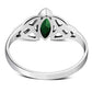 Silver Celtic Ring set w/ Green CZ