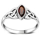 Silver Celtic Ring set w/ Garnet Stone