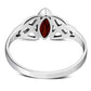 Silver Celtic Ring set w/ Garnet Stone