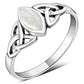 Mother of Pearl Shell Celtic Trinity Knot Silver Ring