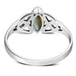 Mother of Pearl Shell Celtic Trinity Knot Silver Ring