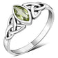 Silver Celtic Ring set w/ Peridot Stone