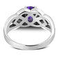 Amethyst CZ Celtic Knot Silver Ring