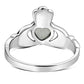 Irish Claddagh Sterling Silver Ring w/ Mother of Pearl