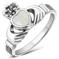 Irish Claddagh Sterling Silver Ring w/ Mother of Pearl