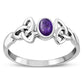 Celtic Trinity Knot Amethyst Stone Silver Ring