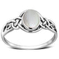 Celtic Silver Ring w/ Mother of Pearl Sea Shell