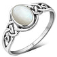 Celtic Silver Ring w/ Mother of Pearl Sea Shell