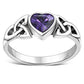 Amethyst CZ Trinity Knot Silver Ring