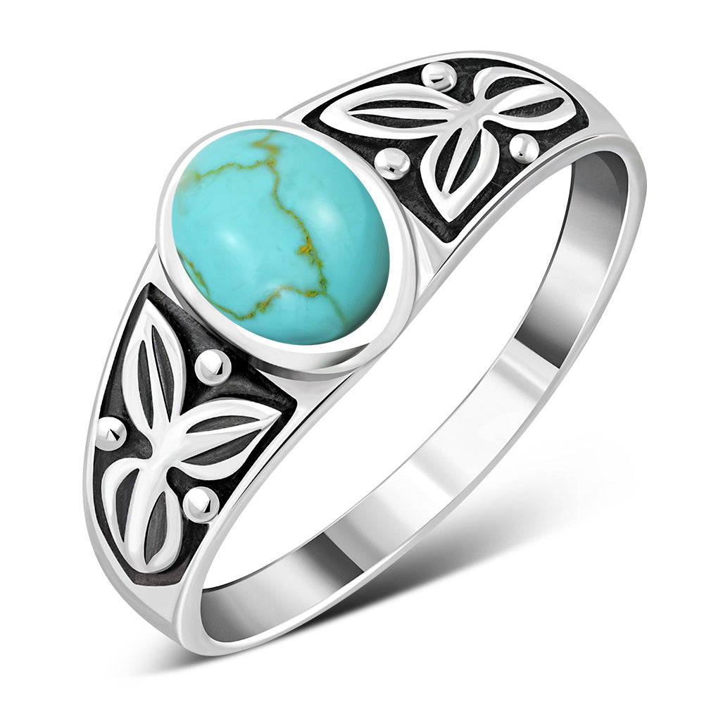Ethnic Turquoise Silver Ring