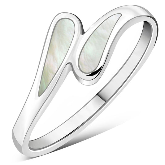 Mother of Pearl Sterling Silver Drops Ring