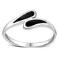 Black Onyx Sterling Silver Drops Ring