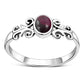 Ethnic Style Garnet Stone Silver Ring