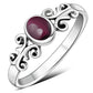 Ethnic Style Garnet Stone Silver Ring