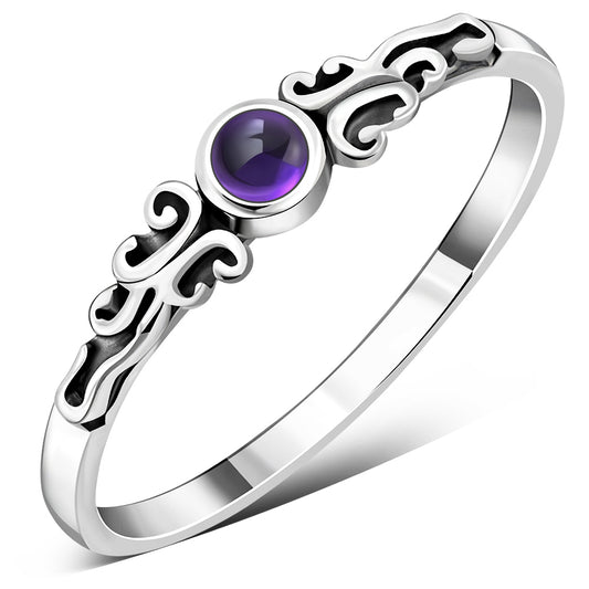 Amethyst Stone Sterling Silver Ring