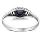 Heart Synthetic Blue Opal Sterling Silver Ring