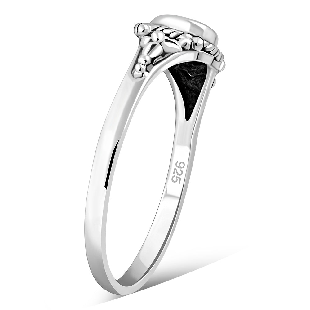 Heart Black Onyx Sterling Silver Ring