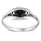 Heart Black Onyx Sterling Silver Ring