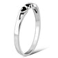 Hearts Black Onyx Silver Band Ring