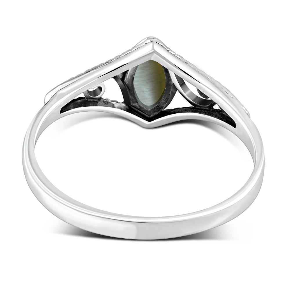 Ethnic Mother of Pearl Silver Ring