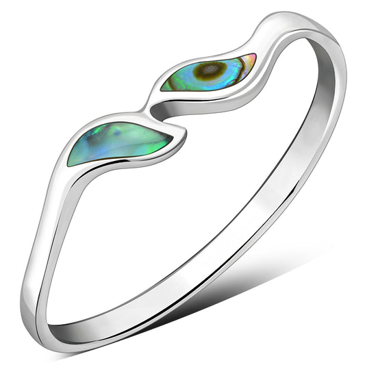 Abalone Sea Shell Silver Ring