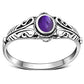 Ethnic Amethyst Stone Sterling Silver Ring