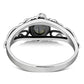 Ethnic Rainbow Moon Stone Silver Ring
