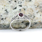 Petals Garnet Stone Sterling Silver Ring