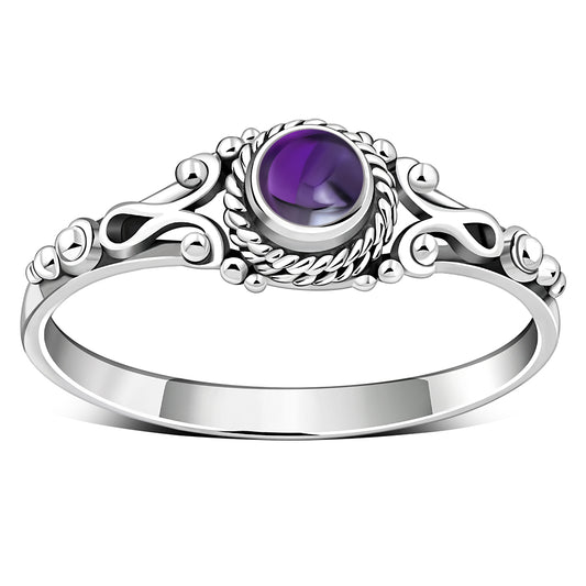 Amethyst Stone Sterling Silver Ring