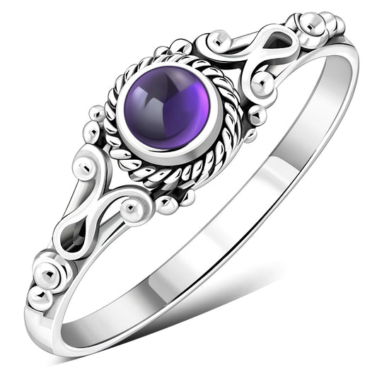 Amethyst Stone Sterling Silver Ring