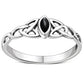 Celtic Knot Silver Ring w/ Cabochon Black Onyx