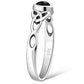 Celtic Knot Silver Ring w/ Cabochon Black Onyx