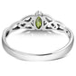 Celtic Thin Trinity Knot Silver Ring set w/ Peridot Stone