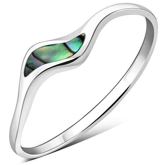 Abalone Sea Shell Silver Ring