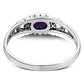 Thin Heart Amethyst Stone Silver Ring