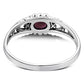 Thin Heart Garnet Stone Silver Ring