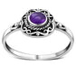 Ethnic Design Amethyst Stone Silver Ring