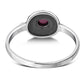 Ethnic Design Garnet Stone Silver Ring