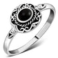 Ethnic Style Black Onyx Silver Ring
