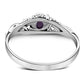 Sterling Silver Amethyst Stone Leaves Ring