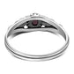 Garnet Stone Flowers Sterling Silver Ring