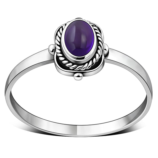 Amethyst Stone Sterling Silver Ring