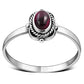 Garnet Stone Sterling Silver Ring