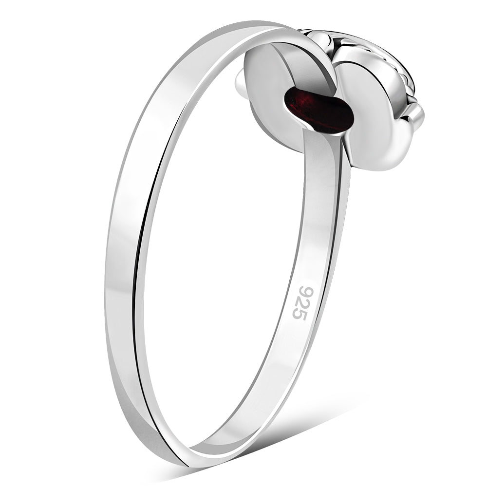 Garnet Stone Sterling Silver Ring