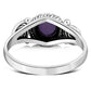 Amethyst Spiral Sterling Silver Ring