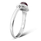 Garnet Stone Silver Ring